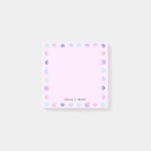 Farbige Blume Aquarell Personalisierter Name Post-it Klebezettel