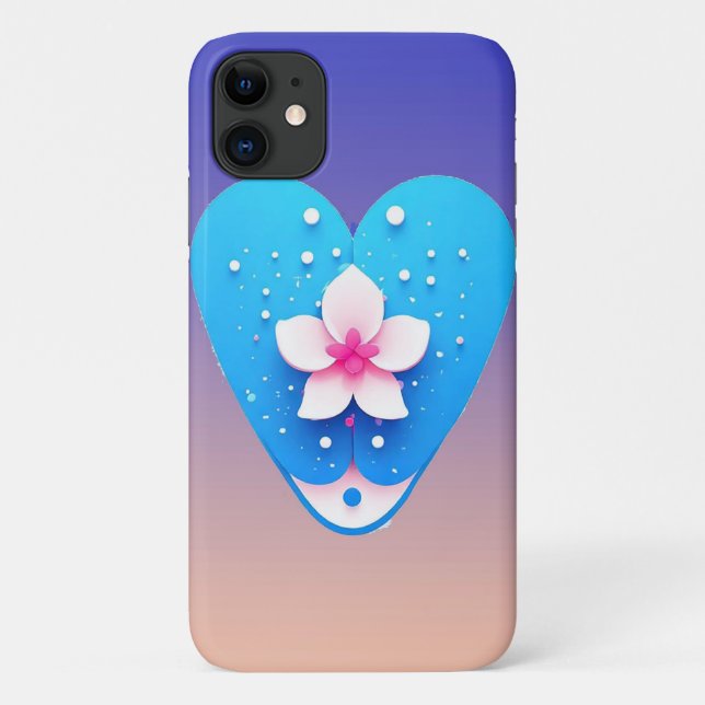Farbige Blume auf blauem Hintergrund Case-Mate iPhone Hülle (Rückseite)