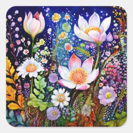 Farbige Blume Aufkleber