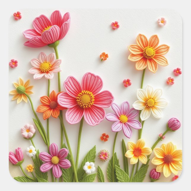 Farbige Blume Aufkleber (Vorderseite)