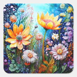 Farbige Blume Aufkleber