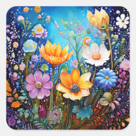 Farbige Blume Aufkleber