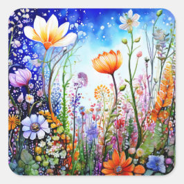 Farbige Blume Aufkleber