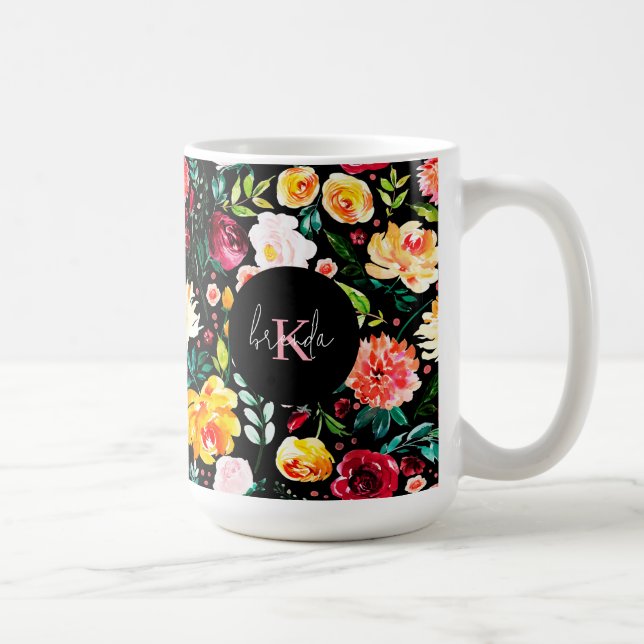 Farbige Blume aus dem Englischen Garten Kaffeetasse (Rechts)