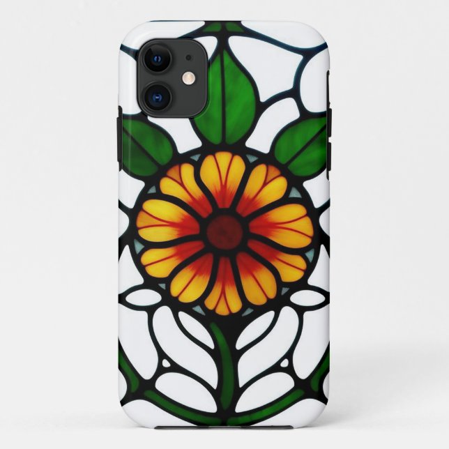 Farbige Blume aus festem Glas Case-Mate iPhone Hülle (Rückseite)