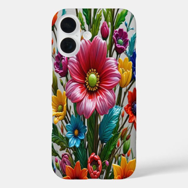 Farbige Blume aus Glas #9 - iPhone 16 Hüllen (Rückseite)