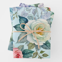 Farbige Blume aus Hütte Geschenkpapier Set
