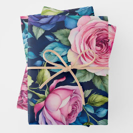 Farbige Blume aus Hütte Geschenkpapier Set