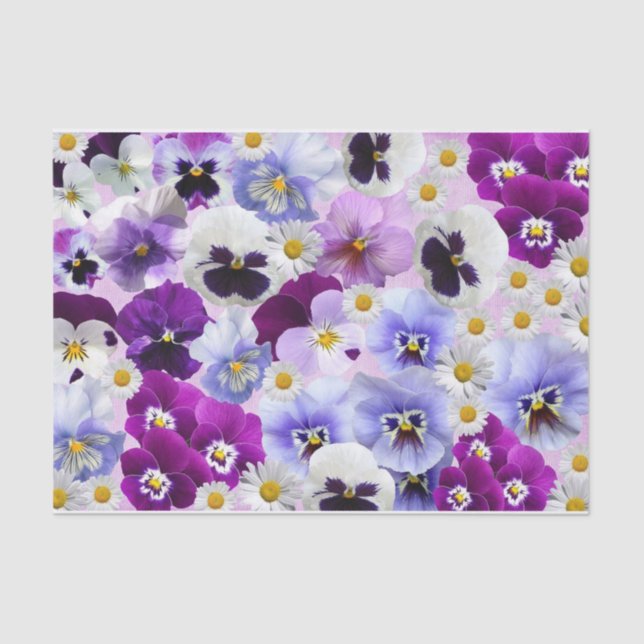 Farbige Blume aus Pansy und Daisy Seidenpapier (Vorderseite)