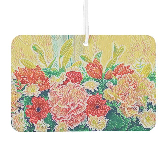 Farbige Blume Autolufterfrischer (Vorderseite)