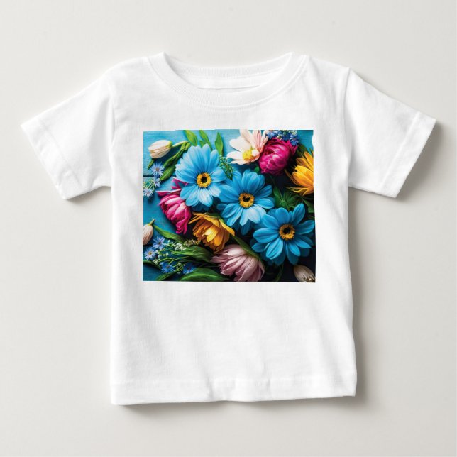 Farbige Blume Baby T-shirt (Vorderseite)