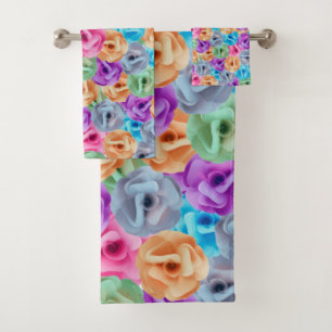 farbige Blume Badhandtuch Set