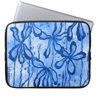 Farbige Blume blau Laptopschutzhülle