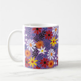 Farbige Blume Blumenmuster Hintergrund Kaffeetasse