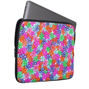Farbige Blume Blumenmuster L Laptopschutzhülle