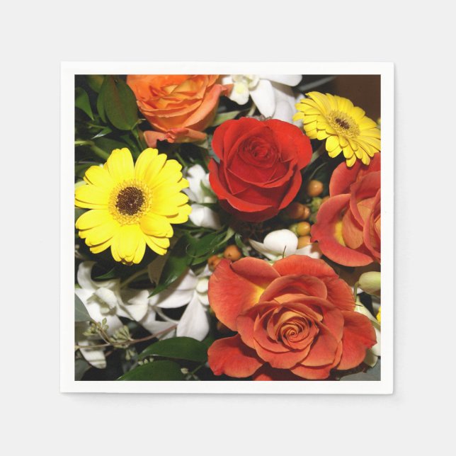 Farbige Blume Bouquet Fotografie Serviette (Vorderseite)