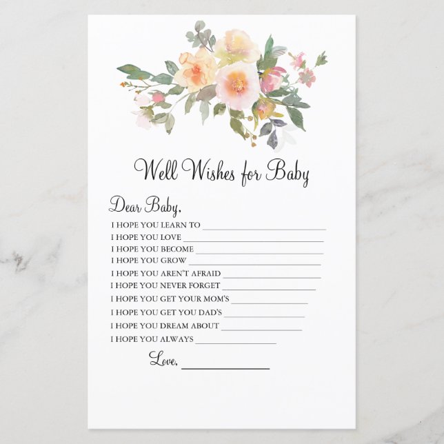 FARBIGE BLUME BOUQUET GUTE WÜNSCHE FÜR BABYSPIEL (Vorderseite)