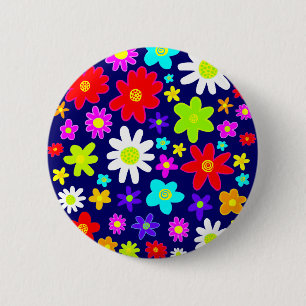 Farbige Blume Button