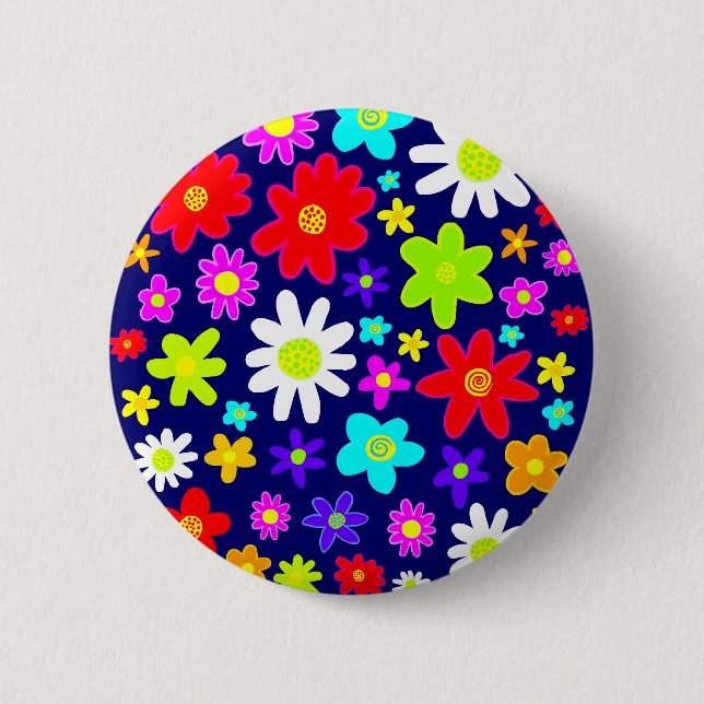 Farbige Blume Button (Vorderseite)