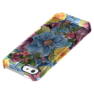 Farbige Blume Collage Nahtloses Muster GR1 Durchsichtige iPhone SE/5/5s Hülle