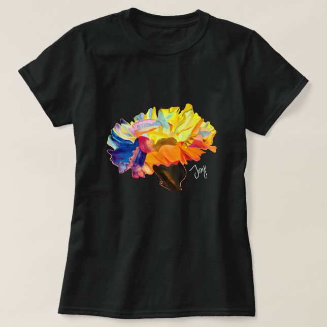 Farbige Blume der Nassfarbe T-Shirt (Design vorne)