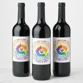 Farbige Blume der sozialen Gerechtigkeit Weinetikett