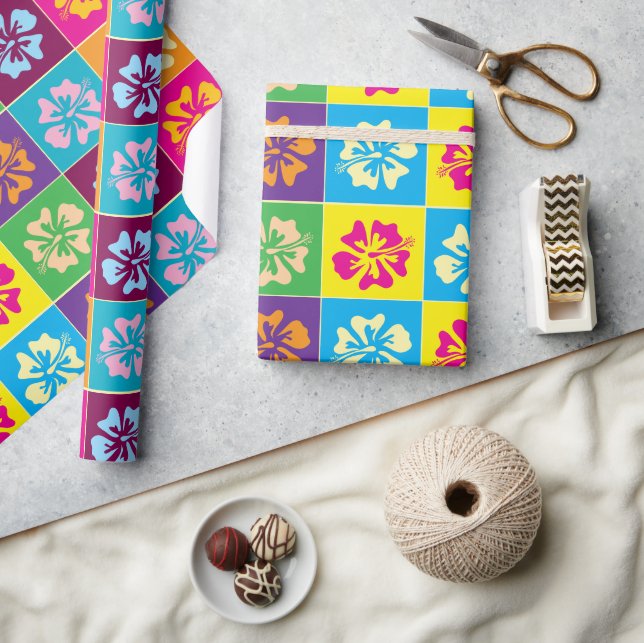 Farbige Blume des Hibiskus Geschenkpapier (Kunsthandwerk)