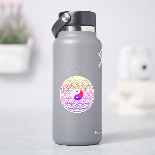 Farbige Blume des Lebens, ängstliche Geometrie, Yi Aufkleber (HydroFlask)