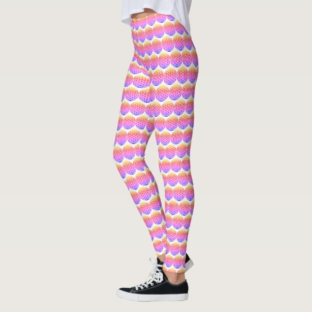 Farbige Blume des Lebens - rosa Muster Leggings (Links)