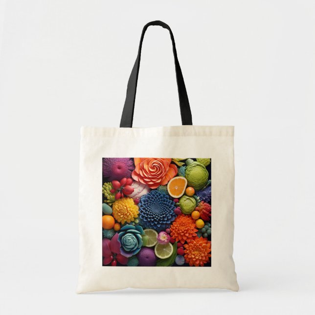 Farbige Blume - Design 1 Tragetasche (Vorne)
