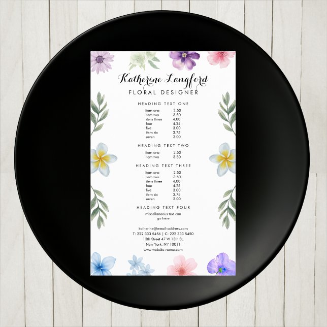 Farbige Blume Design Editable Template Flyer (Von Creator hochgeladen)