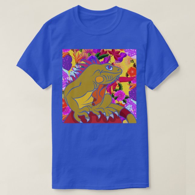 Farbige Blume Exotic Pet Lizard Eigentümer Reptil  T-Shirt (Design vorne)