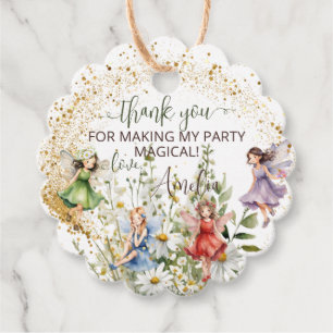 Farbige Blume Fairies Glitzer Script Danke Geschenkanhänger