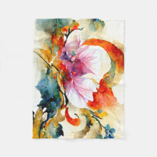 Farbige Blume Fleecedecke