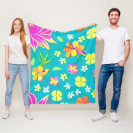 Farbige Blume Fleecedecke