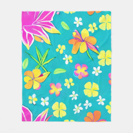 Farbige Blume Fleecedecke