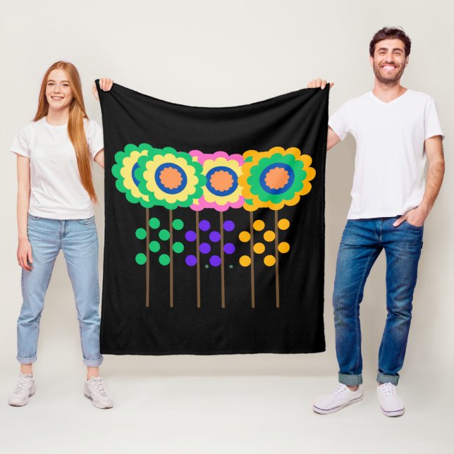 Farbige Blume Fleecedecke (Beispiel)
