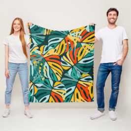 Farbige Blume Fleecedecke