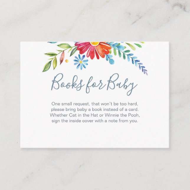 Farbige Blume für Babysteckkarte Begleitkarte (Vorderseite)