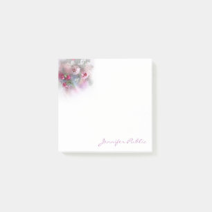 Farbige Blume Handschrift Vorlage Post-it Klebezettel