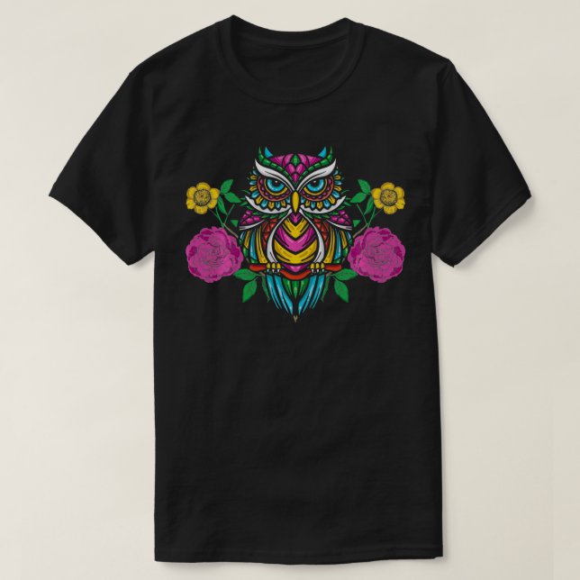 Farbige Blume - Illustrationspullover T-Shirt (Design vorne)