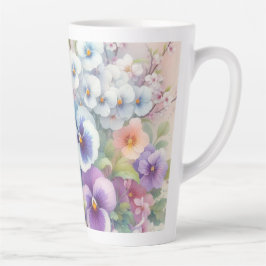 Farbige Blume in sanften Pastellfarben, Aquarell Milchtasse