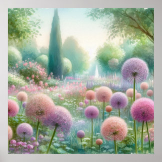 Farbige Blume in sanften Pastellfarben, Aquarell Poster