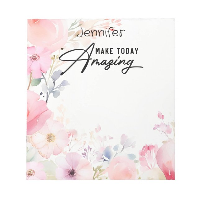 Farbige Blume Inspiration Editor Notizblock (Vorderseite)