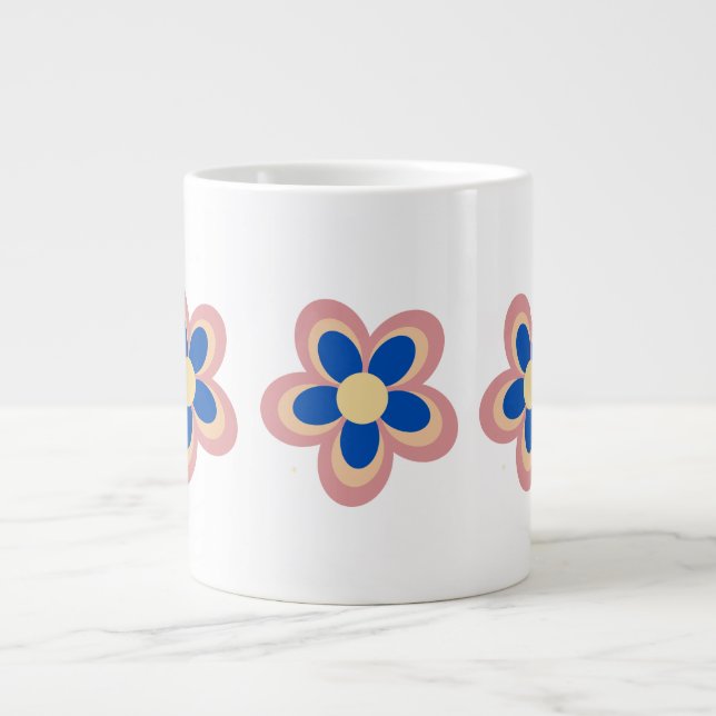 Farbige Blume Jumbo-Tasse (Vorderseite)