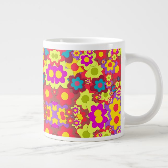 Farbige Blume Jumbo-Tasse (Rechts)