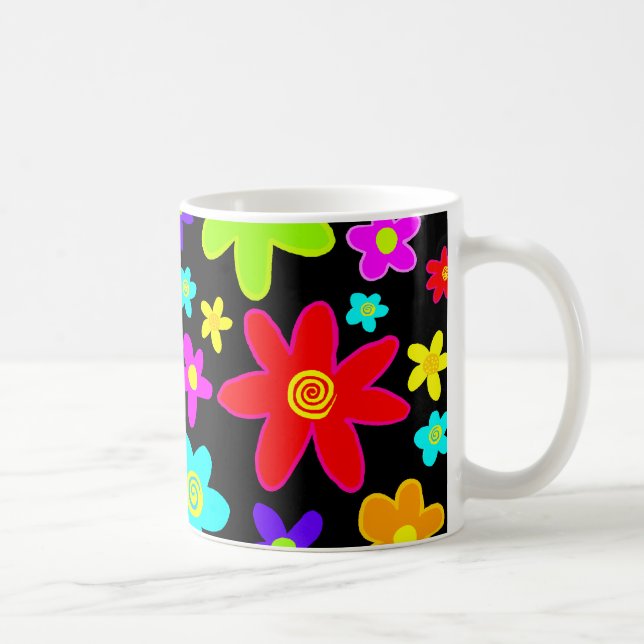 Farbige Blume Kaffeetasse (Rechts)