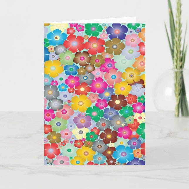 Farbige Blume Karte (Vorderseite)