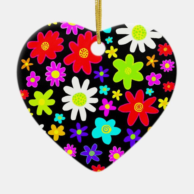 Farbige Blume Keramikornament (Vorne)