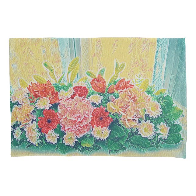 Farbige Blume Kissenbezug (Vorderseite)